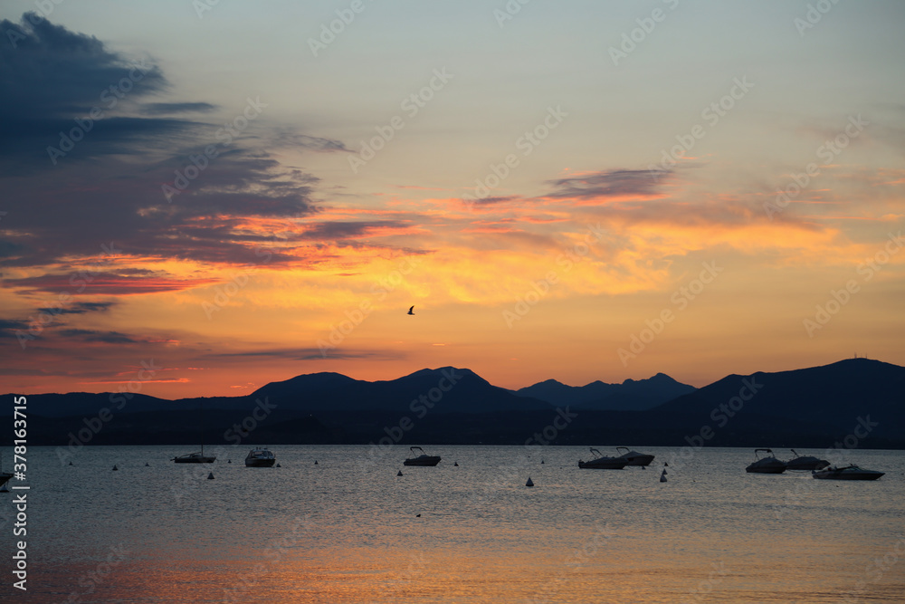 Sonnenuntergang in Bardolino am Gardasee Sonnenuntergang in Bardolino am Gardasee