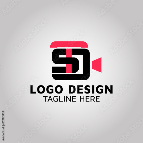 Letter TSD & video camera logo design idea | stock.adobe photo