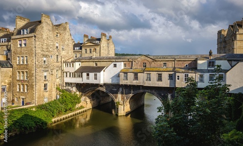 old houses on a bridge over water in bath united kingdom