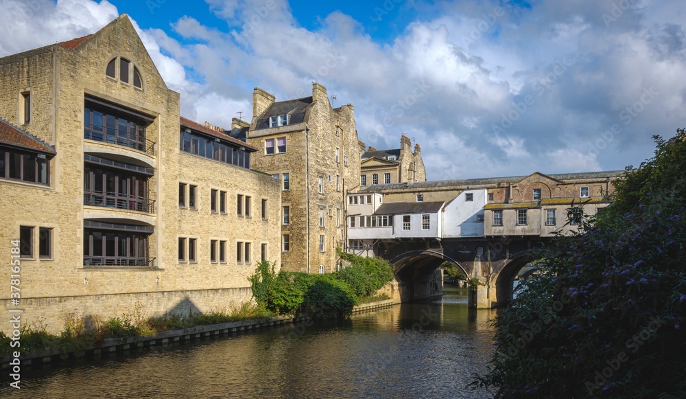 old houses on a bridge over water in bath united kingdom