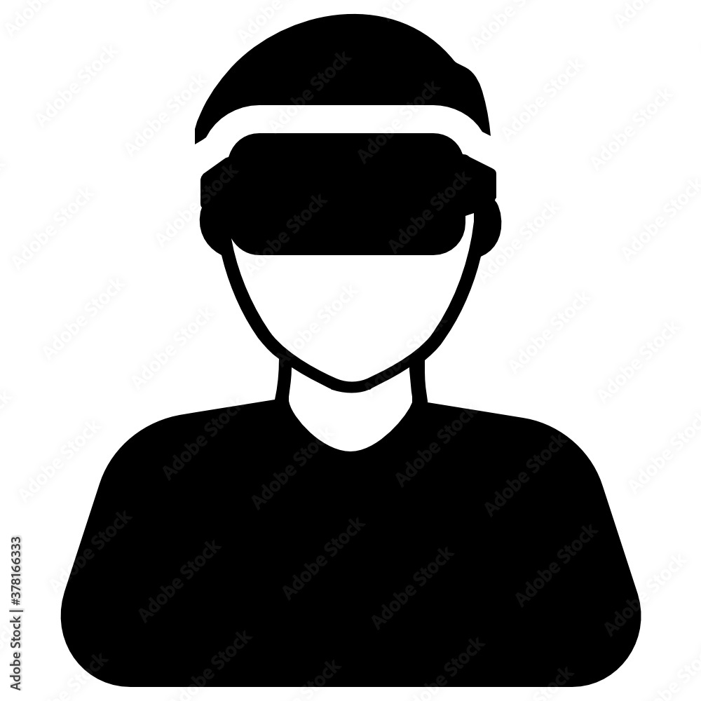 Virtual reality, person wearing glasses in flat icon
Virtual reality, person wearing glasses in flat icon