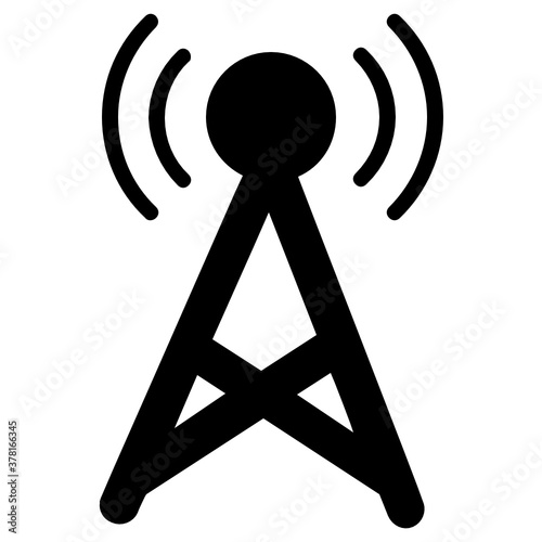 
Wifi antenna icon in flat design
