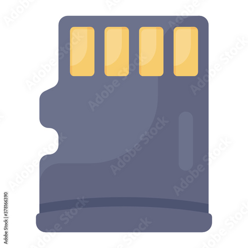 
Memory Card icon, flat vector of data storage medium 
