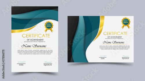 Certificate award with an elegant theme for international events