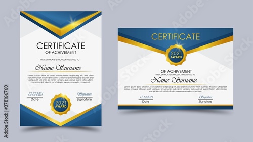 Certificate for events in an elegant gold concept