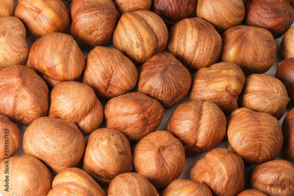Peeled and dried hazelnuts