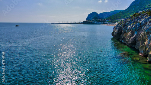 Vista de la Costa del Garraf en Barcelona en pleno Verano