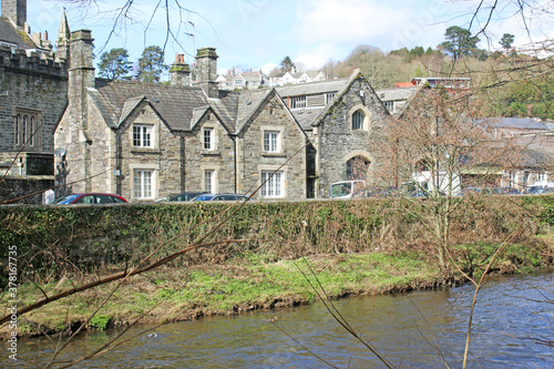 Houses by the River Tavy in Tavistock, Devon	 photo