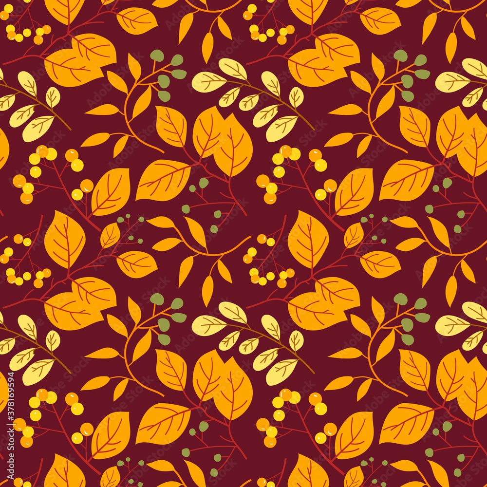 Seamless pattern with autumn leaves. Fall background. Vector wallpaper. Seamless pattern with autumn leaves. Fall background. Vector wallpaper.