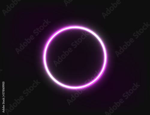 Pink neon circle glowing abstraction for your advertisement and banner.