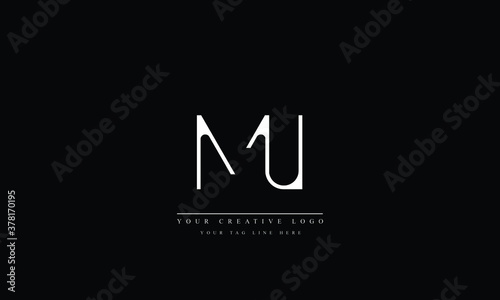 MU ,UM ,M ,U Letter Logo Design with Creative Modern Trendy Typography