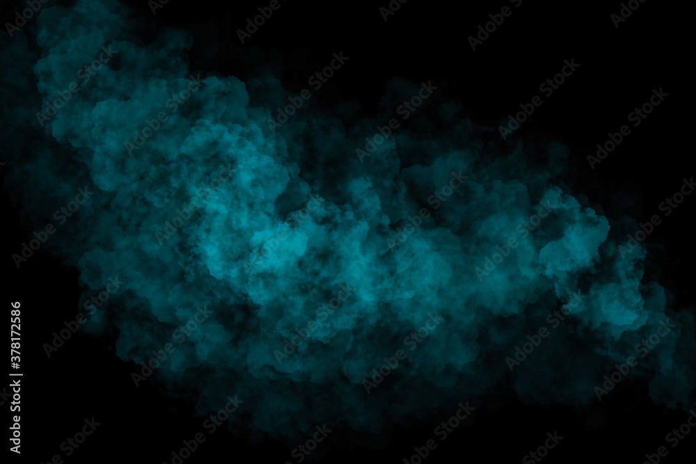  3D color splash on abstract black background