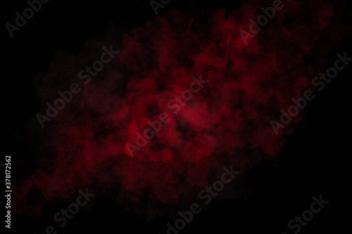 3d red color splash on abstract black background
