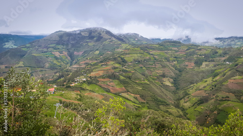 landscape of the mountains around turistic place Kuelap in Chachapoyas Peru