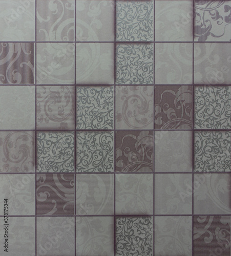 bathroom wallpaper texture in the form of tiles with different color patterns