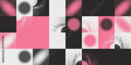 Abstract geometric vector pattern with transition effect