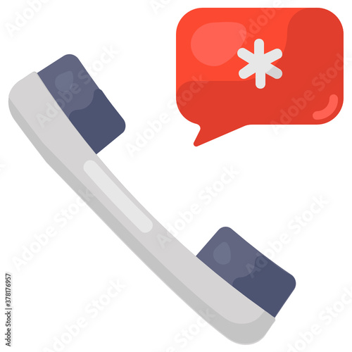 
Medical helpline for medical emergency calls, editable vector of call service 
