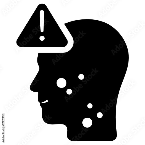 
An icon design of mind alert icon 
