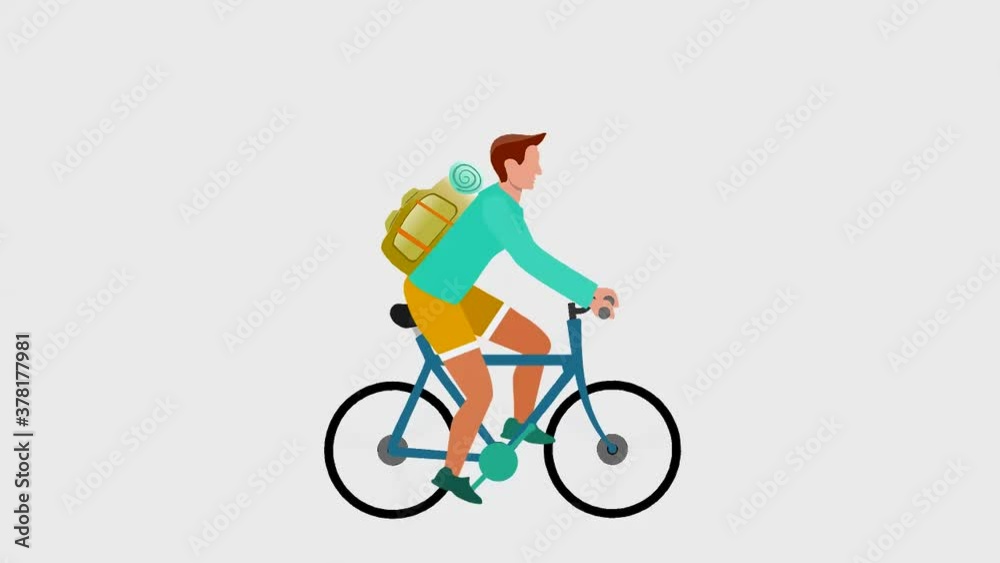 Cyclist animation isolated on white Cyclist animation isolated on white