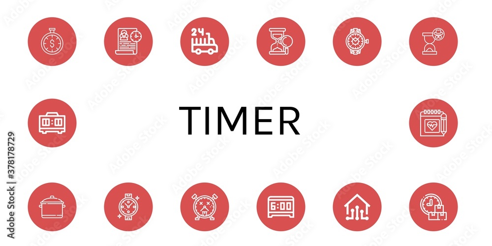 timer icon set