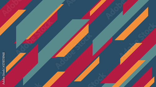 Dark geometric abstract wallpaper blue colors with the image of red, blue, yellow stripes