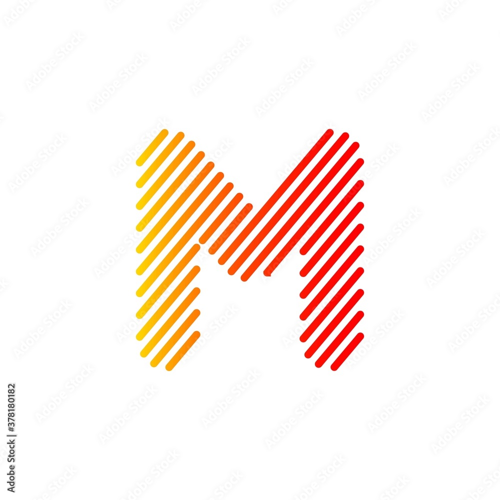 Letter m vector line logo design.Creative line art design.line logo with gradient.Line letter logotype Letter m vector line logo design.Creative line art design.line logo with gradient.Line letter logotype