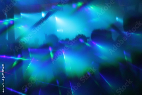 neon abstract lights nightclub dance party synthwave background lights and lasers through hologram glasses stock, photo, photograph, picture, image