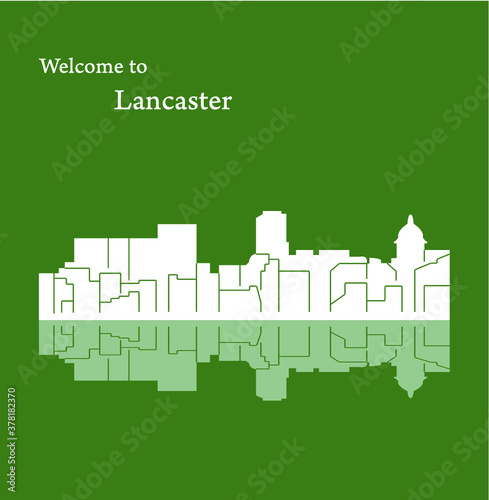 Lancaster  Pennsylvania   city silhouette  