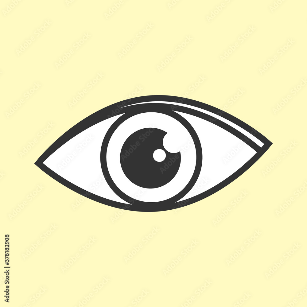 Obraz premium Eye, clear line icon, flat creative design, vector