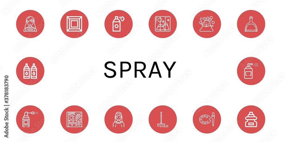 Set of spray icons Set of spray icons