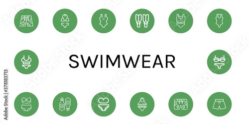 Set of swimwear icons