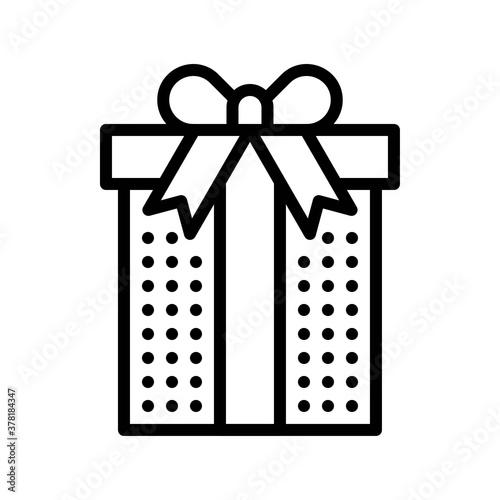 gift box related gift box with ribbon and bow vector in lineal style,