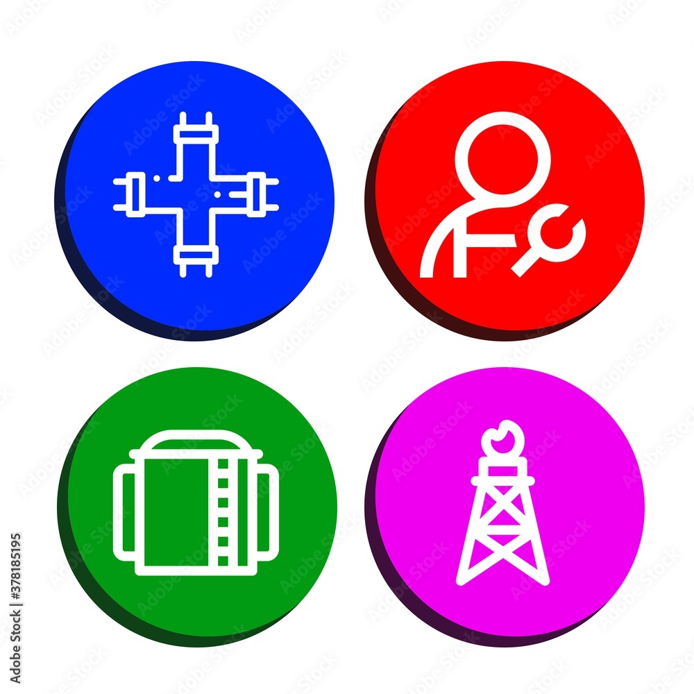 Set of pipeline icons Set of pipeline icons
