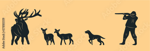 Hunter silhouette with gun