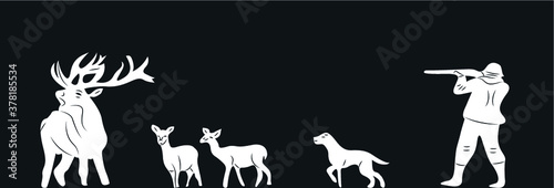 Hunter silhouette with gun