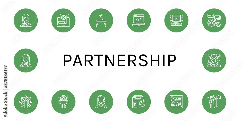 Set of partnership icons Set of partnership icons