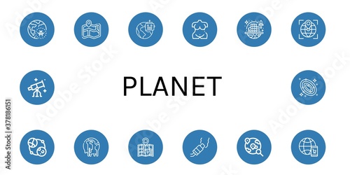 Set of planet icons
