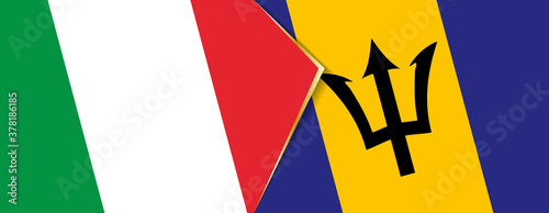 Italy and Barbados flags, two vector flags.