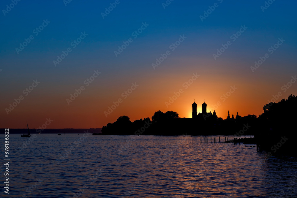 Sunset On The Bodensee Lake Friedrichshafen Baden-Württemberg Germany.