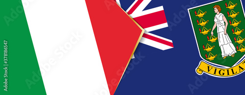 Italy and British Virgin Islands flags, two vector flags.