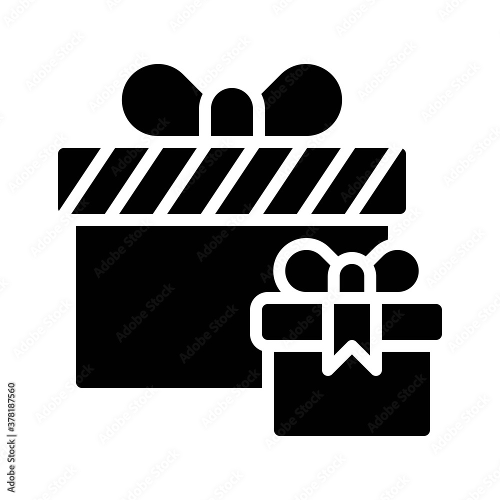gift box related gift boxes with ribbon, bow and strips vector in solid design,