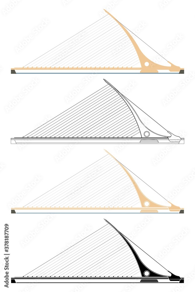 Fotografie Samuel Beckett Bridge Dublin Ireland.
