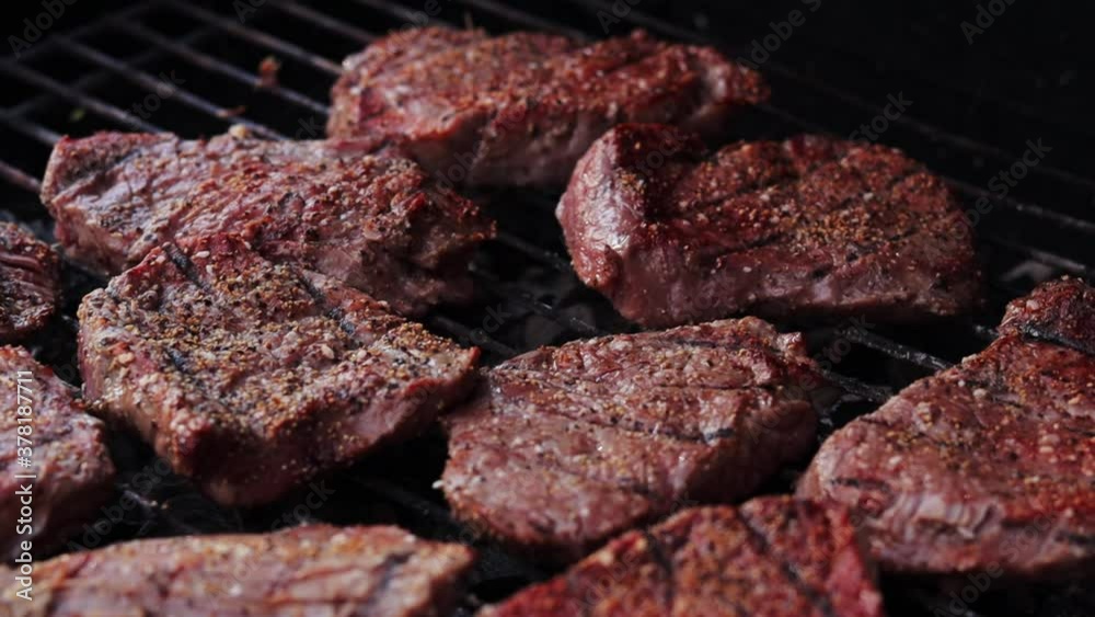 Beef cocking on the grill. Summer time! Beef cocking on the grill. Summer time!