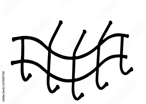 Hanger in the hallway for 8 horns.