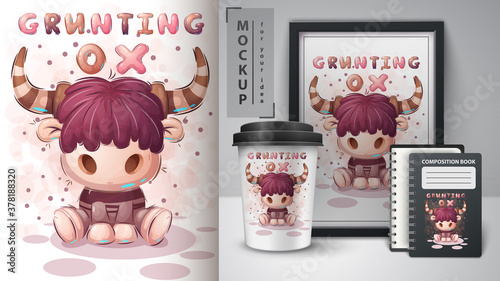 Grunting ox - poster and merchandising.