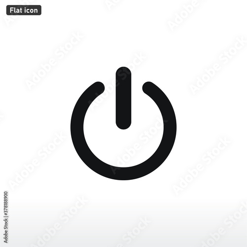 Power icon vector . Shutdown sign