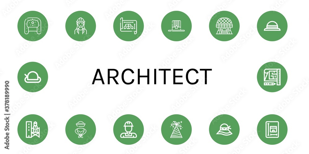 architect simple icons set architect simple icons set