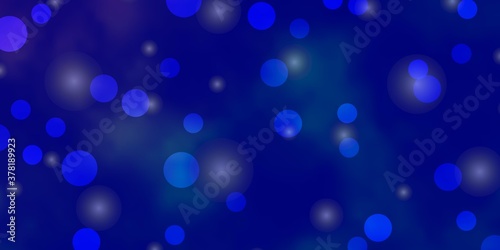 Light Pink, Blue vector background with circles, stars. Colorful disks, stars on simple gradient background. New template for a brand book.