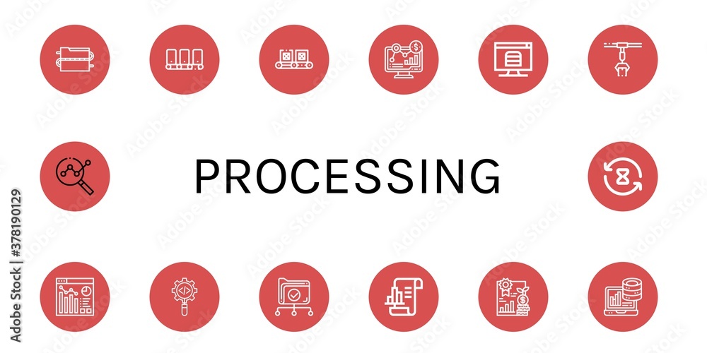 Set of processing icons Set of processing icons