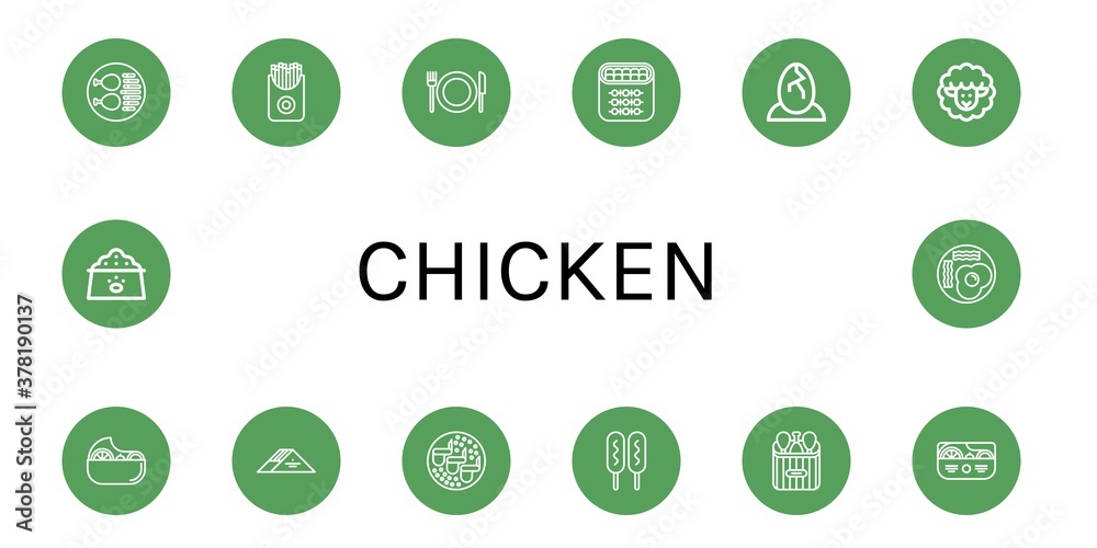 chicken icon set